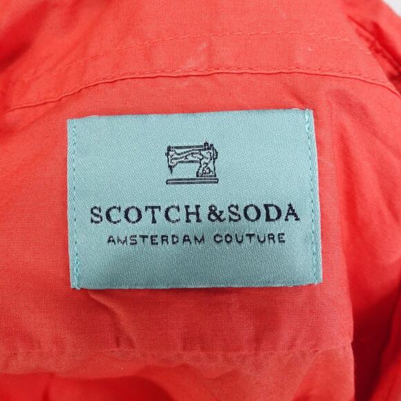 Scotch & Soda Shirt Mens 2XL Red Long Sleeve Button Up Stretch Casual Solid - Picture 6 of 9